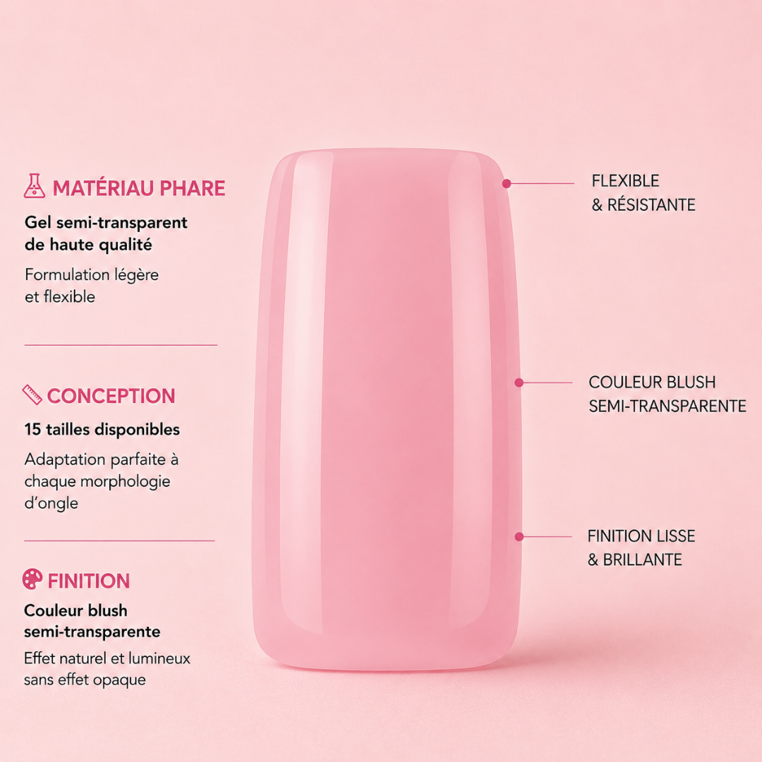 Capsules Soft Gel Premium Carré - Blush