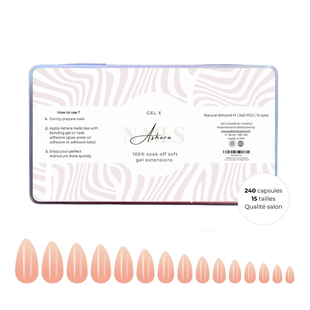 Capsules Gel X Amande – Nude Inclusif. Résultat ultra naturel en 15 min.